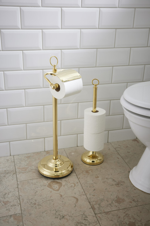 Spare Roll Holder in Polished Brass